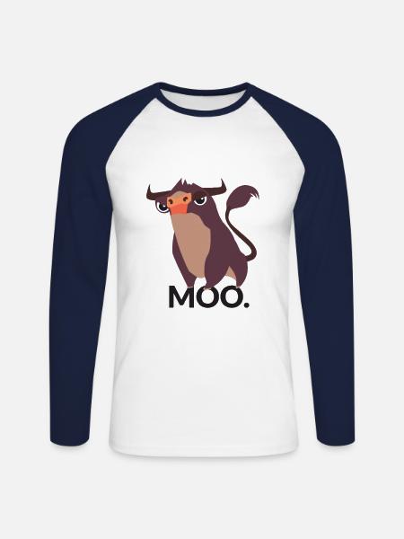 Moo Bull - Unisex Baseballshirt langarm - Weiß/Navy