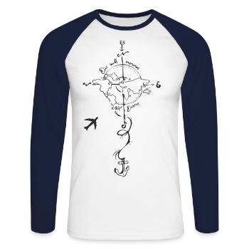 dreams - Unisex Long Sleeve Baseball T-Shirt - white/navy - Front - Nik (191cm)
