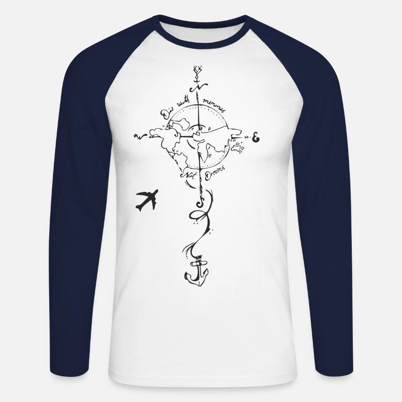 Träume - Unisex Baseballshirt langarm - Weiß/Navy