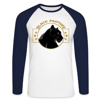 Black Panther - T-shirt baseball manches longues Homme - blanc/marine - Devant - Nik (191cm)