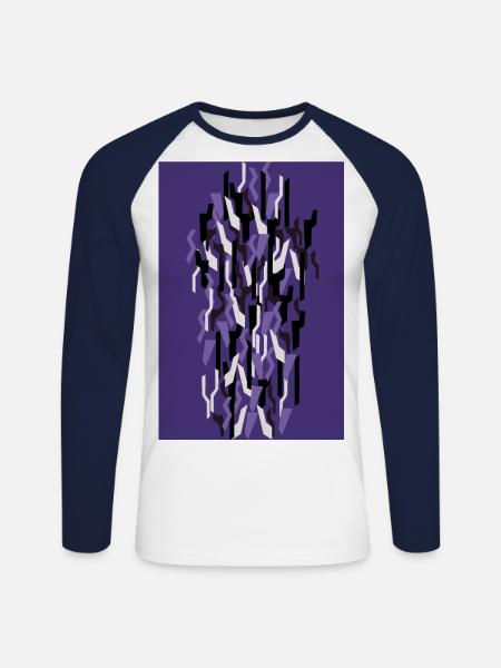 Camouflage Art Purple Gaming - Unisex Long Sleeve Baseball T-Shirt - white/navy