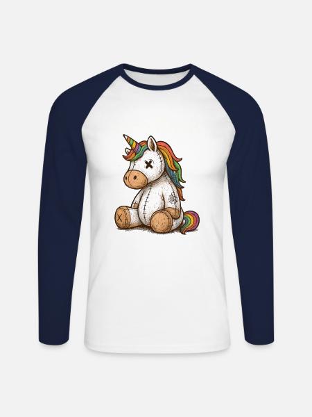 Despair - Unisex Long Sleeve Baseball T-Shirt - white/navy