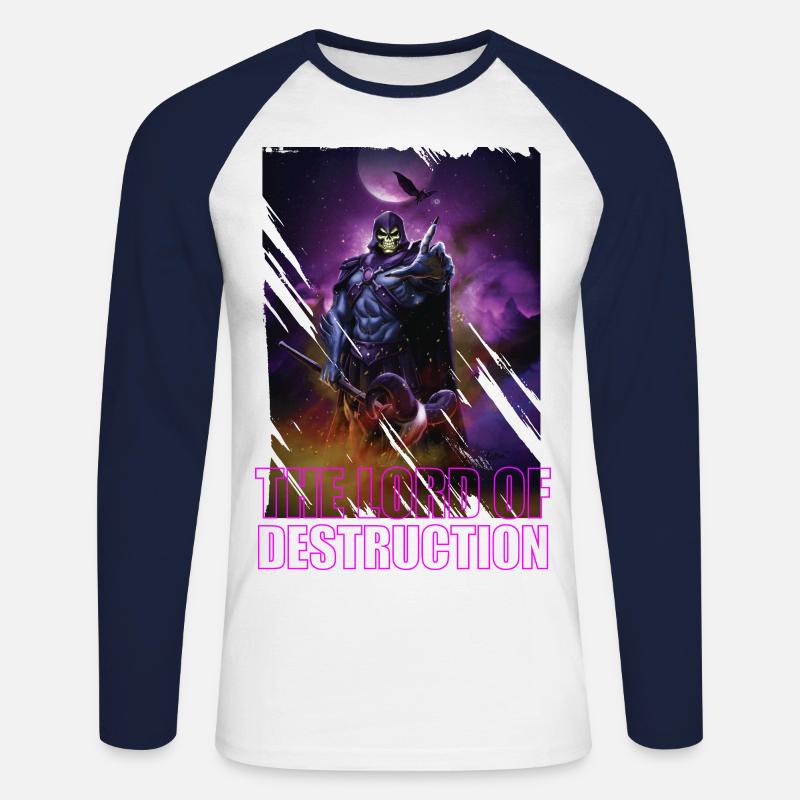 Masters Of The Universe Revelation Skeletor - Maglia da baseball a manica lunga da uomo - bianco/navy