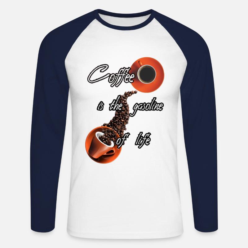 Cafee - Unisex Baseballshirt langarm - Weiß/Navy