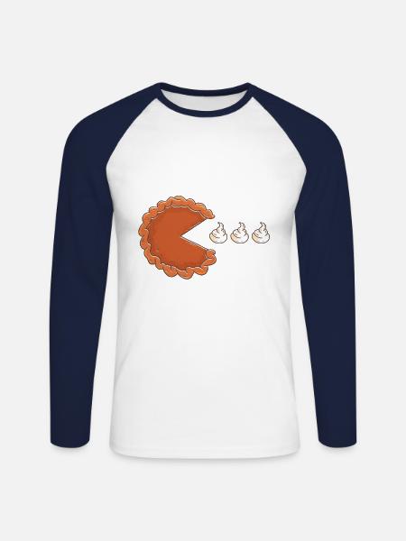 Cake eats cream - Unisex Long Sleeve Baseball T-Shirt - white/navy