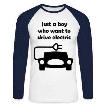 The electric cars - Unisex Long Sleeve Baseball T-Shirt - white/navy - Front - Nik (191cm)