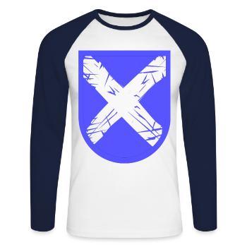 Die Schotten - Unisex Baseballshirt langarm - Weiß/Navy - Vorne - Nik (191cm)