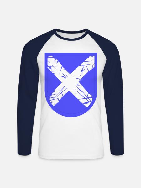 Les Ecossais - T-shirt baseball manches longues Homme - blanc/marine