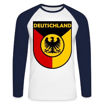 The colours from Germany - Unisex Long Sleeve Baseball T-Shirt - white/navy - Front - Nik (191cm)