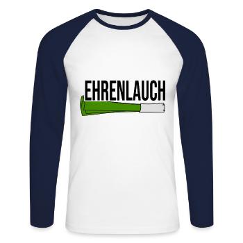 Lauch Spruch - Unisex Baseballshirt langarm - Weiß/Navy - Vorne - Nik (191cm)