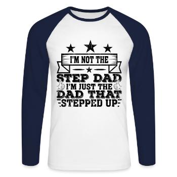 Stiefvater - Unisex Baseballshirt langarm - Weiß/Navy - Vorne - Nik (191cm)