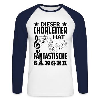 Chorleiter Kapellmeister Chormusik Spruch Geschenk - Unisex Baseballshirt langarm - Weiß/Navy - Vorne - Nik (191cm)
