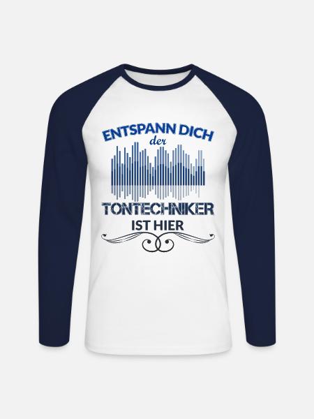 Tontechniker Tontechnik Veranstaltungstechnik - Unisex Baseballshirt langarm - Weiß/Navy