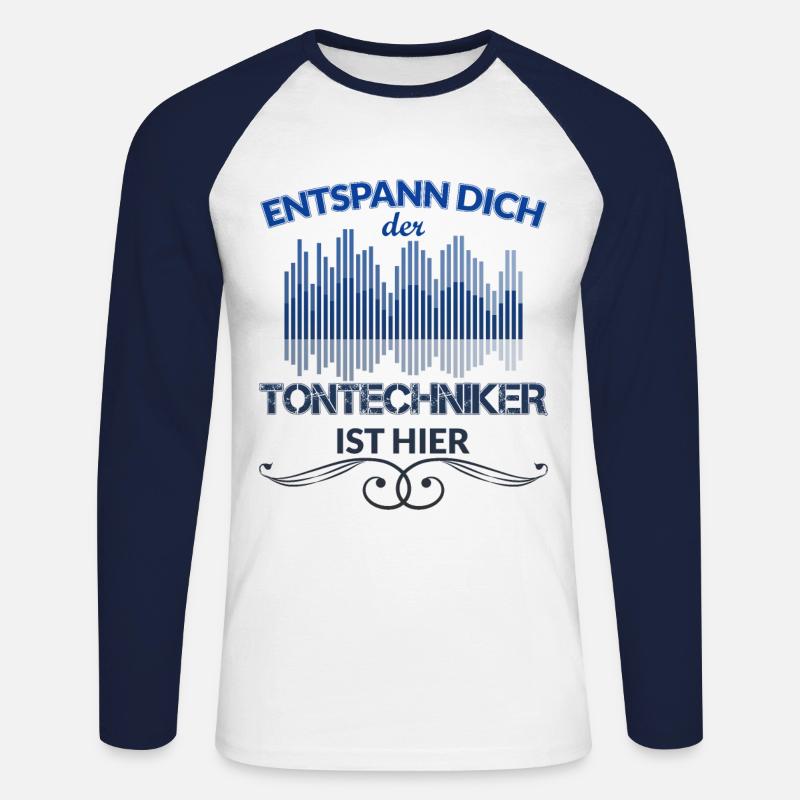 Tontechniker Tontechnik Veranstaltungstechnik - Unisex Baseballshirt langarm - Weiß/Navy