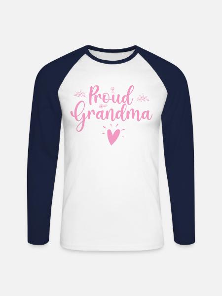 Stolze Oma. - Unisex Baseballshirt langarm - Weiß/Navy