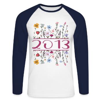 2013 Legendary Since 2013 Birthday 2013 Women - Unisex Long Sleeve Baseball T-Shirt - white/navy - Front - Nik (191cm)