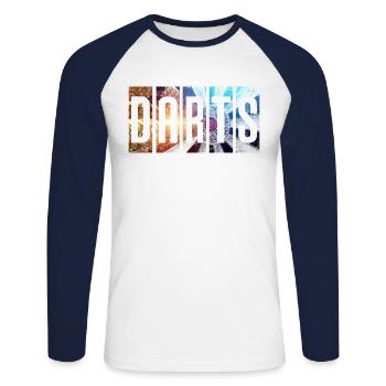 Fléchettes Fléchettes Fléchettes Fléchettes cadeau - T-shirt baseball manches longues Homme - blanc/marine - Devant - Nik (191cm)