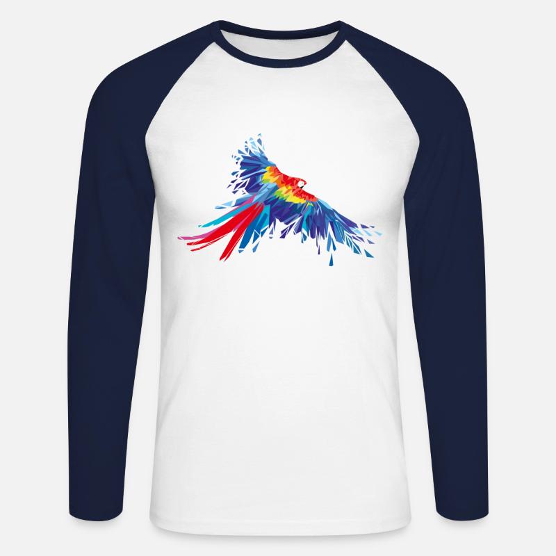 Pappagallo uccelli Pappagallo ala principale degli - Maglia da baseball a manica lunga da uomo - bianco/navy