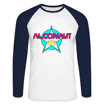 Party - ALCONAUT A - Unisex Baseballshirt langarm - Weiß/Navy - Vorne - Nik (191cm)