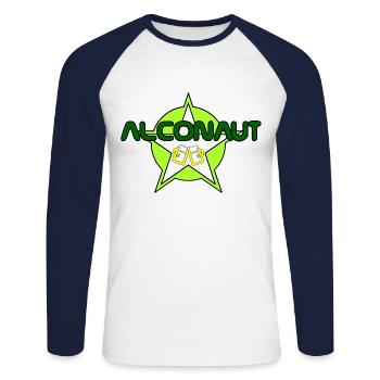Party - ALCONAUT C - Unisex Baseballshirt langarm - Weiß/Navy - Vorne - Nik (191cm)
