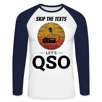 Opérateur radio amateur Fréquence des ondes radio - T-shirt baseball manches longues Homme - blanc/marine - Devant - Nik (191cm)