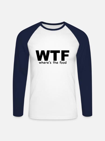 Wo Ist Das Essen? - Unisex Baseballshirt langarm - Weiß/Navy
