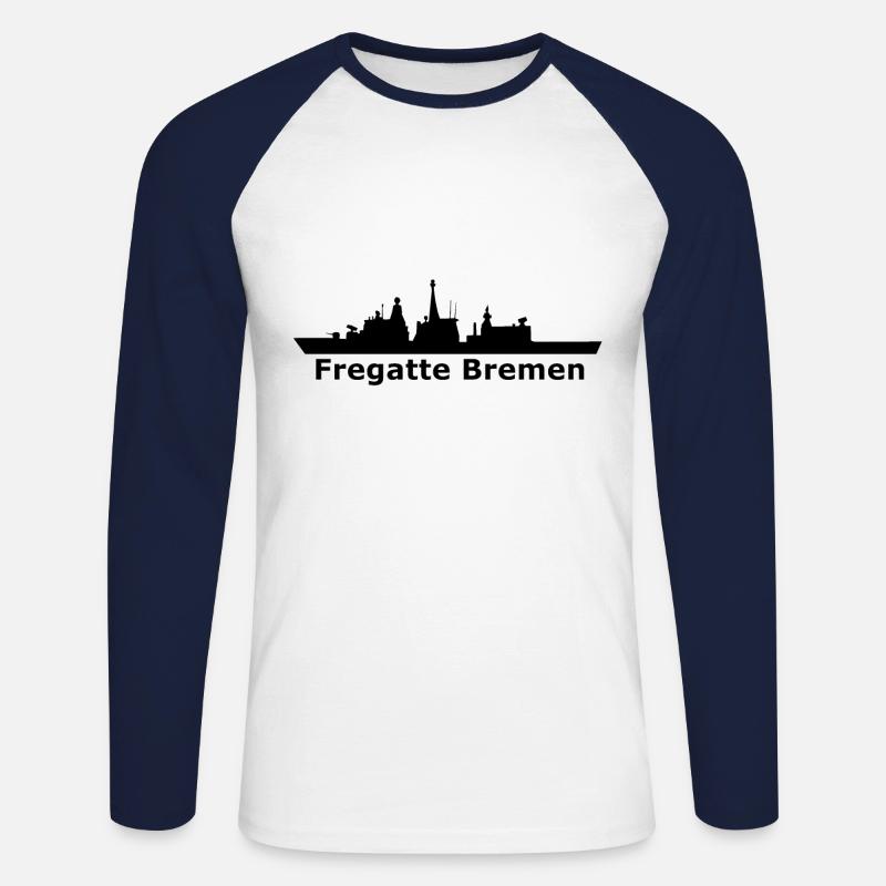 Fregatte Bremen 207 DRAQ - Unisex Baseballshirt langarm - Weiß/Navy