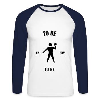 Hamlet William Shakespeare Theatre Literature - Unisex Long Sleeve Baseball T-Shirt - white/navy - Front - Nik (191cm)