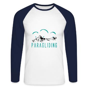Paragliding Paragleiter Gleitschirm - Unisex Baseballshirt langarm - Weiß/Navy - Vorne - Nik (191cm)