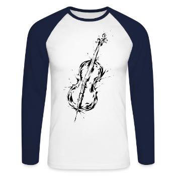 Cello - Unisex Baseballshirt langarm - Weiß/Navy - Vorne - Nik (191cm)