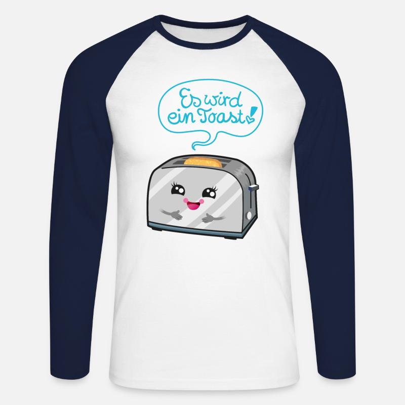 Es wird ein Toast! - Unisex Baseballshirt langarm - Weiß/Navy