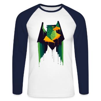 Beautiful and Fun Aarakocra Eagle Design - Unisex Long Sleeve Baseball T-Shirt - white/navy - Front - Nik (191cm)