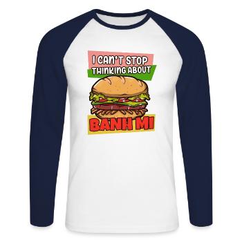 Vietnam Viet Banh Mi Brot Vietnamese I Geschenk - Unisex Baseballshirt langarm - Weiß/Navy - Vorne - Nik (191cm)