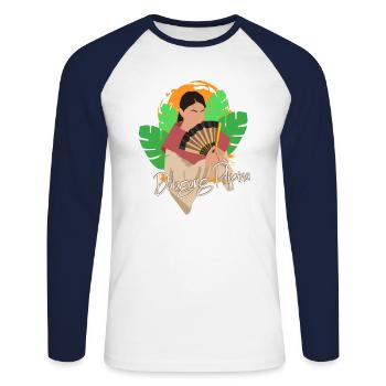 Philippines Drapeau philippin Philippines I Cadeau - T-shirt baseball manches longues Homme - blanc/marine - Devant - Nik (191cm)