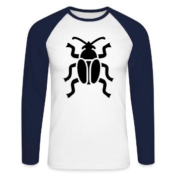 scarabée - Unisex Long Sleeve Baseball T-Shirt - white/navy - Front - Nik (191cm)