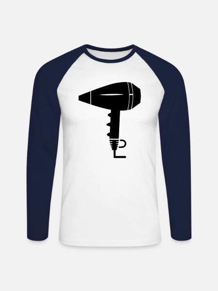 Seche cheveux - T-shirt baseball manches longues Homme - blanc/marine