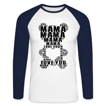 Mother's Day Gamer Mom Gift Idea Funny - Unisex Long Sleeve Baseball T-Shirt - white/navy - Front - Nik (191cm)