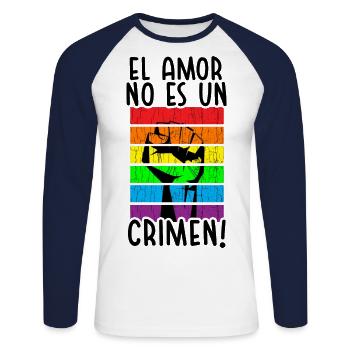 World Refugee Day Human Rights Anti-Racism E. - Unisex Long Sleeve Baseball T-Shirt - white/navy - Front - Nik (191cm)