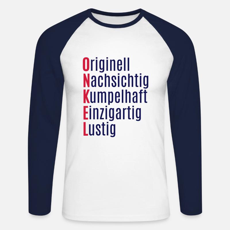 Bester Onkel Geschenk lustige Geschenkidee - Unisex Baseballshirt langarm - Weiß/Navy