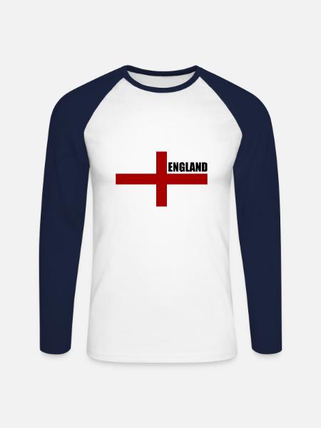 angleterre - T-shirt baseball manches longues Homme - blanc/marine