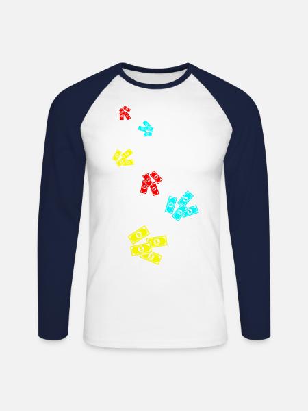 Symbole de l’argent comptant - T-shirt baseball manches longues Homme - blanc/marine
