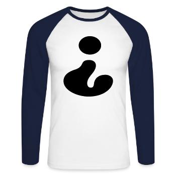 Fragezeichen, spanisch - Unisex Baseballshirt langarm - Weiß/Navy - Vorne - Nik (191cm)