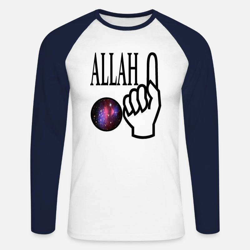 Gott gibt es Allah - Unisex Baseballshirt langarm - Weiß/Navy