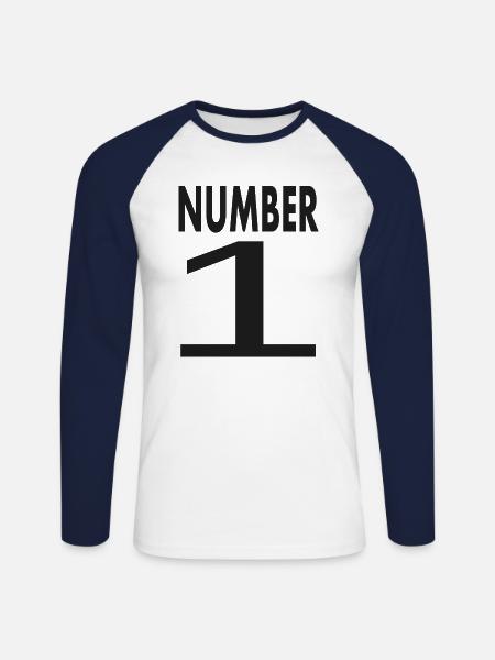 One number 1 number 1 - Unisex Long Sleeve Baseball T-Shirt - white/navy