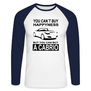 Convertible Driving Convertible Driver Sports Car Gift - Unisex Long Sleeve Baseball T-Shirt - white/navy - Front - Nik (191cm)