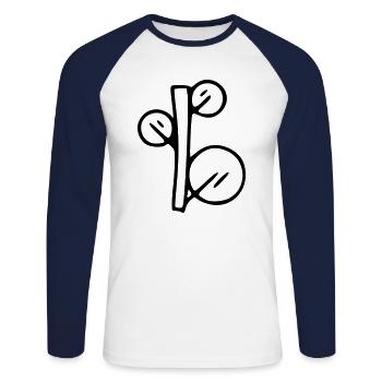 Plant drawing nature sketch black - Unisex Long Sleeve Baseball T-Shirt - white/navy - Front - Nik (191cm)