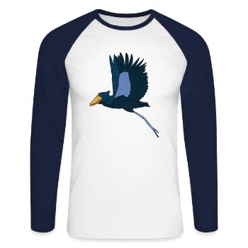 Schuhschnabel Vogel Ornithologe Wald I Geschenk - Unisex Baseballshirt langarm - Weiß/Navy - Vorne - Nik (191cm)