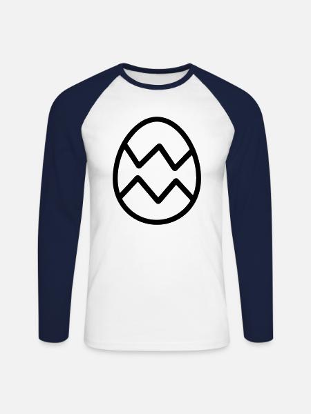Easter Egg - Unisex Long Sleeve Baseball T-Shirt - white/navy