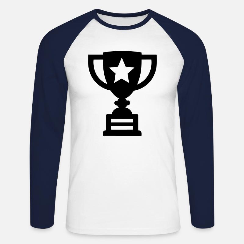 Trophäe - Unisex Baseballshirt langarm - Weiß/Navy