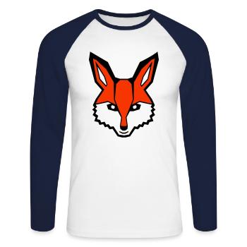 Fuchs Rotfuchs Wildes Tier Schlauer Wald Bewohner - Unisex Baseballshirt langarm - Weiß/Navy - Vorne - Nik (191cm)